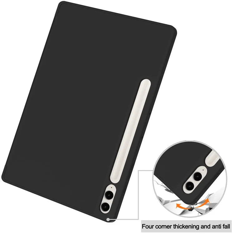 For Samsung Galaxy Tab S9 FE+ Case Tri-fold Stand Pen Slot Tablet Leather Cover