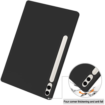 For Samsung Galaxy Tab S9 FE+ Case Tri-fold Stand Pen Slot Tablet Leather Cover
