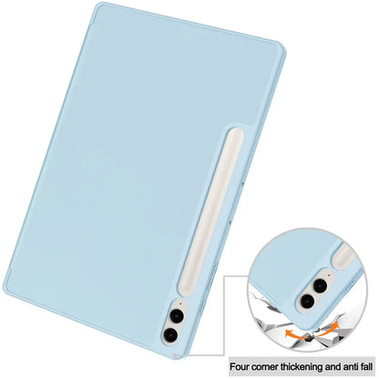 For Samsung Galaxy Tab S9 FE+ Case Tri-fold Stand Pen Slot Tablet Leather Cover