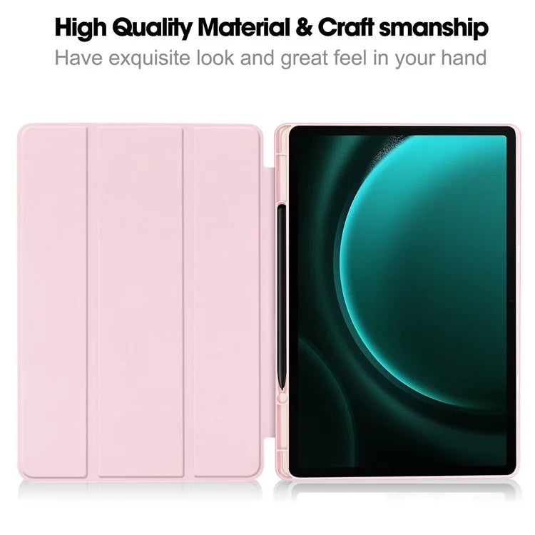 For Samsung Galaxy Tab S9 FE+ Case Tri-fold Stand Pen Slot Tablet Leather Cover