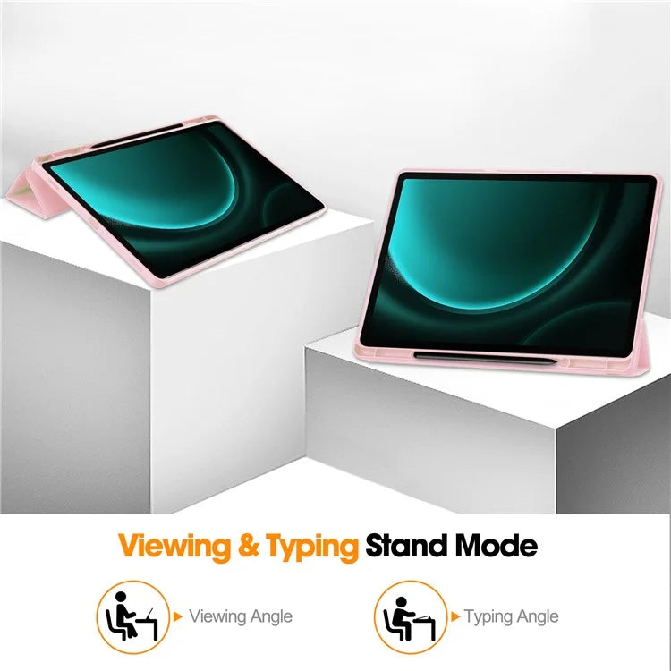 For Samsung Galaxy Tab S9 FE+ Case Tri-fold Stand Pen Slot Tablet Leather Cover