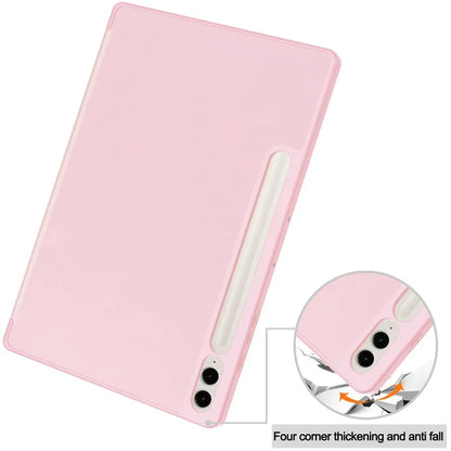 For Samsung Galaxy Tab S9 FE+ Case Tri-fold Stand Pen Slot Tablet Leather Cover