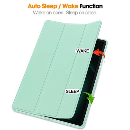 For Samsung Galaxy Tab S9 FE+ Case Tri-fold Stand Pen Slot Tablet Leather Cover