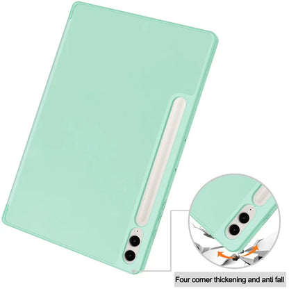 For Samsung Galaxy Tab S9 FE+ Case Tri-fold Stand Pen Slot Tablet Leather Cover