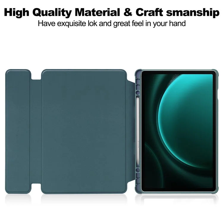 For Samsung Galaxy Tab S9 FE+ Case with Bluetooth Keyboard Rotary Stand Tablet Coverish Green