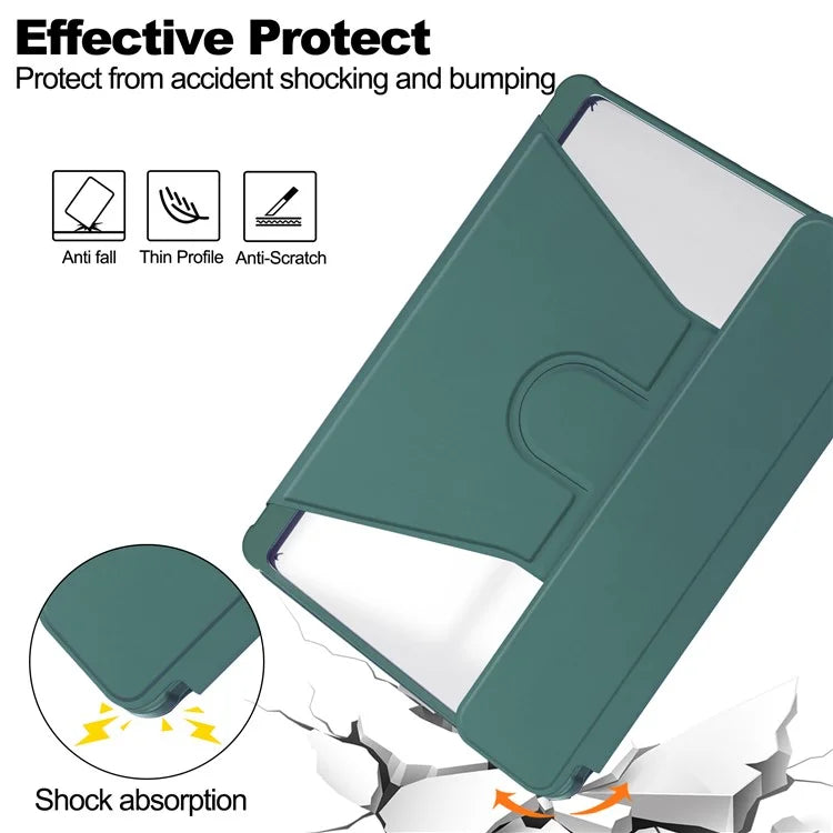 For Samsung Galaxy Tab S9 FE+ Case with Bluetooth Keyboard Rotary Stand Tablet Coverish Green