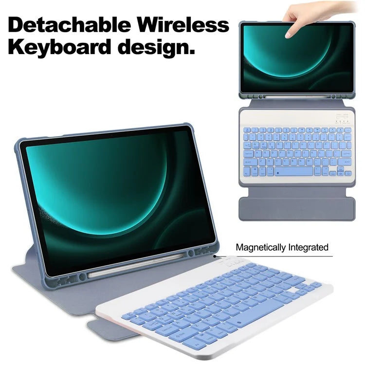 For Samsung Galaxy Tab S9 FE+ Case with Bluetooth Keyboard Rotary Stand Tablet Cover