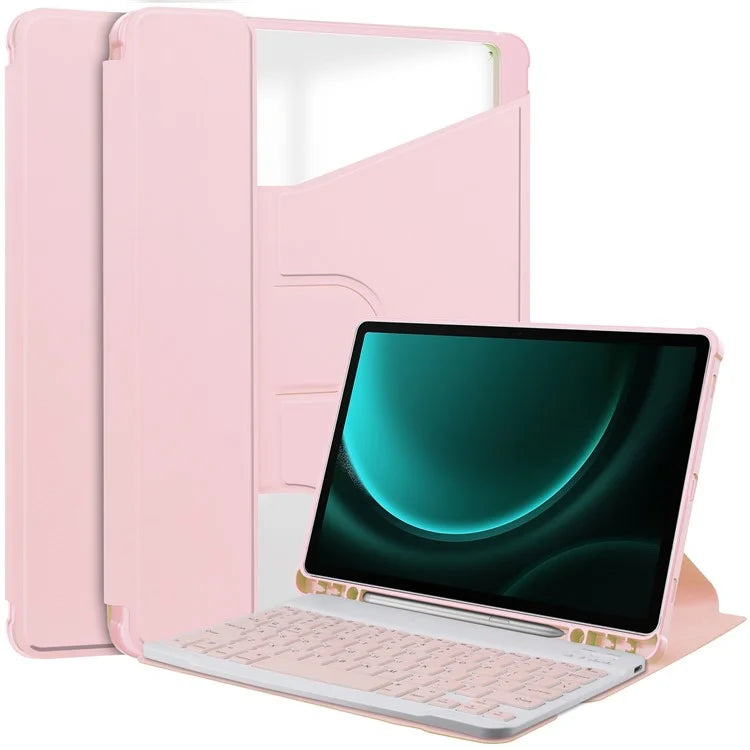 For Samsung Galaxy Tab S9 FE+ Case with Bluetooth Keyboard Rotary Stand Tablet Cover