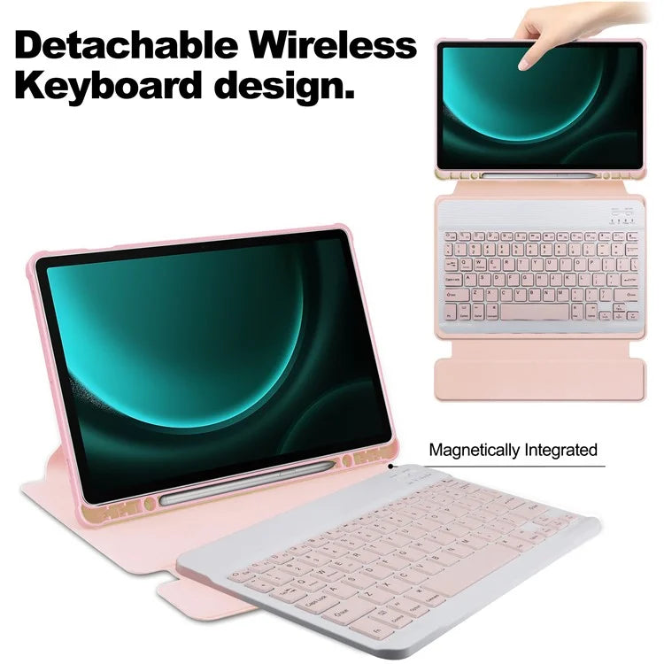 For Samsung Galaxy Tab S9 FE+ Case with Bluetooth Keyboard Rotary Stand Tablet Cover