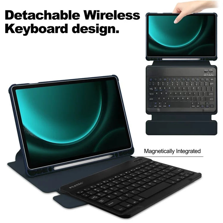 For Samsung Galaxy Tab S9 FE+ Case with Bluetooth Keyboard Rotary Stand Tablet Cover