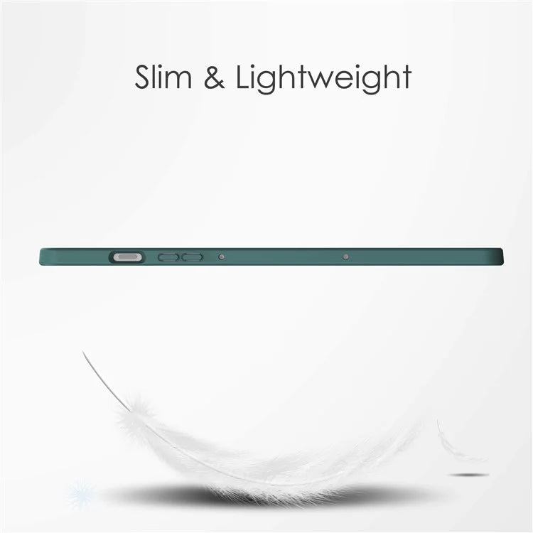 For Samsung Galaxy Tab S9 FE+ Clear Case Pen Slot Tablet Tri-fold Stand Cover