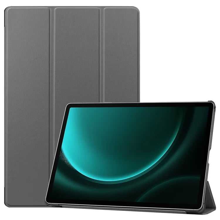 For Samsung Galaxy Tab S9 FE+ Leather Case Tablet Cover with Tri-fold Stand