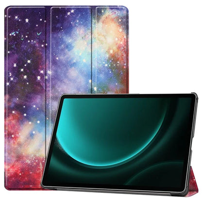 For Samsung Galaxy Tab S9 FE+ Case Tri-fold Stand PU Leather Tablet Cover