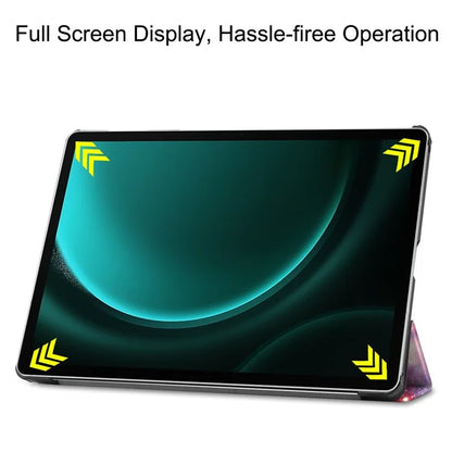 For Samsung Galaxy Tab S9 FE+ Case Tri-fold Stand PU Leather Tablet Cover