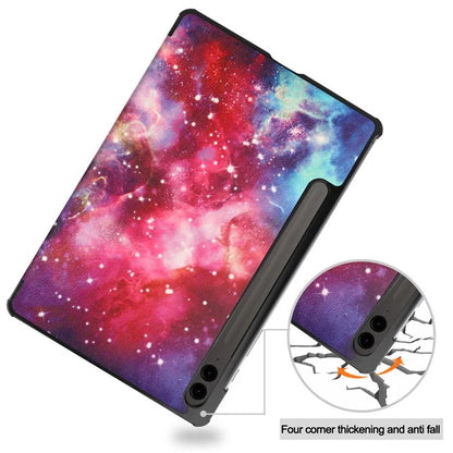 For Samsung Galaxy Tab S9 FE+ Case Tri-fold Stand PU Leather Tablet Cover