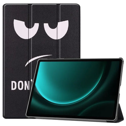For Samsung Galaxy Tab S9 FE+ Case Tri-fold Stand PU Leather Tablet Cover