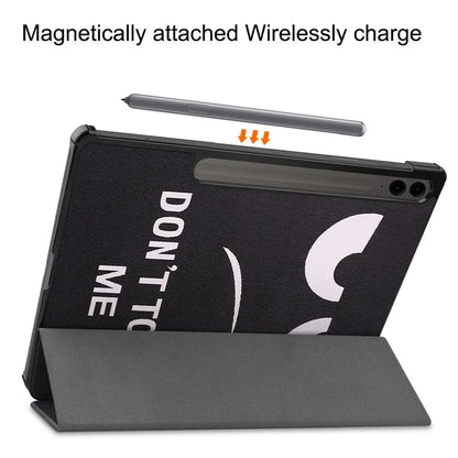 For Samsung Galaxy Tab S9 FE+ Case Tri-fold Stand PU Leather Tablet Cover