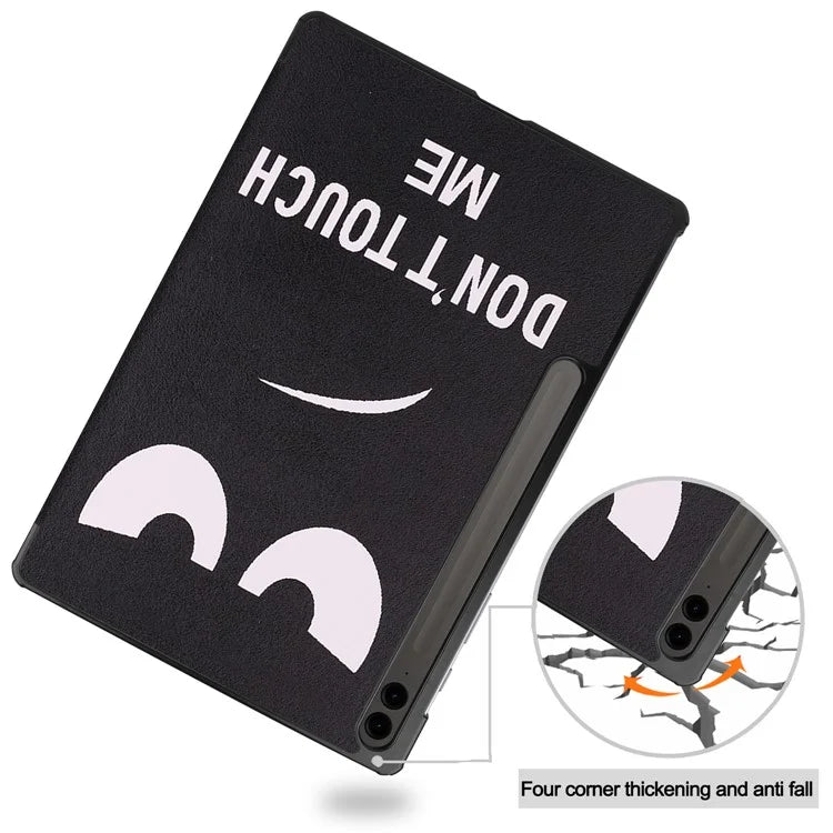 For Samsung Galaxy Tab S9 FE+ Case Tri-fold Stand PU Leather Tablet Cover