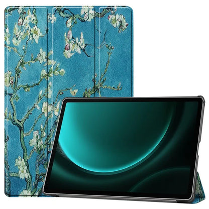 For Samsung Galaxy Tab S9 FE+ Case Tri-fold Stand PU Leather Tablet Cover