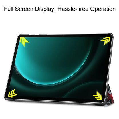 For Samsung Galaxy Tab S9 FE+ Case Tri-fold Stand PU Leather Tablet Cover