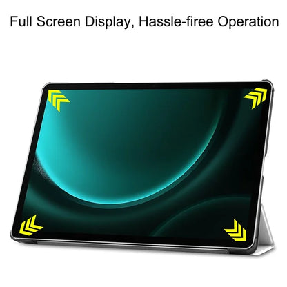 For Samsung Galaxy Tab S9 FE+ Case Tri-fold Stand PU Leather Tablet Cover