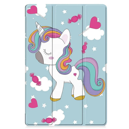 For Samsung Galaxy Tab S9 FE+ Case Tri-fold Stand PU Leather Tablet Cover