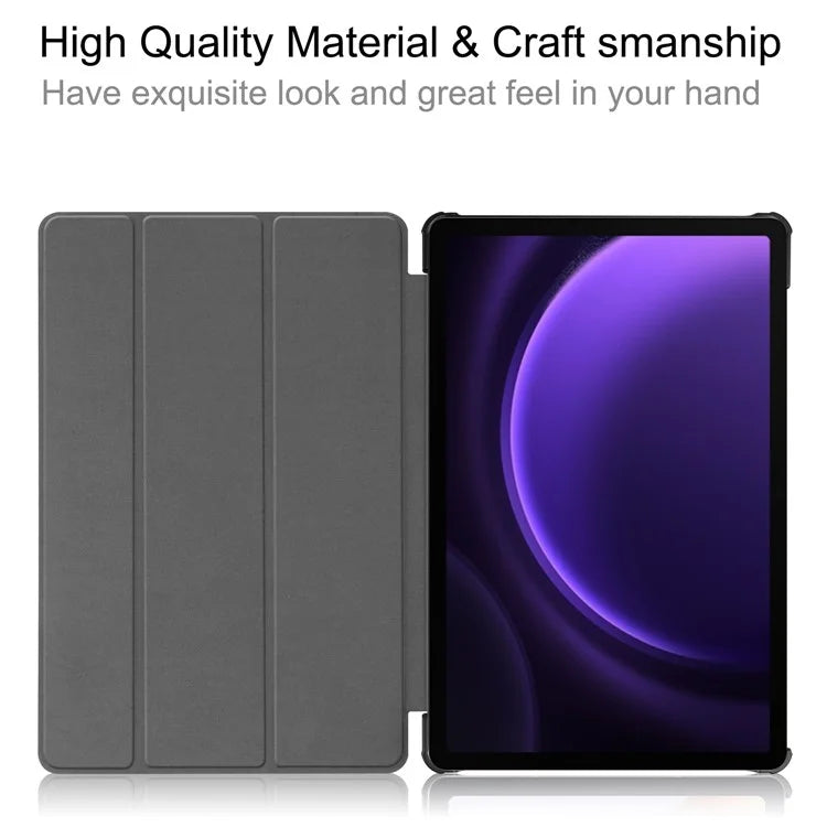 For Samsung Galaxy Tab S9 FE Case Tri-fold Stand PU Leather Tablet Cover