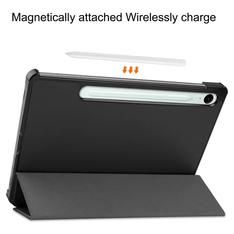 For Samsung Galaxy Tab S9 FE Case Tri-fold Stand PU Leather Tablet Cover