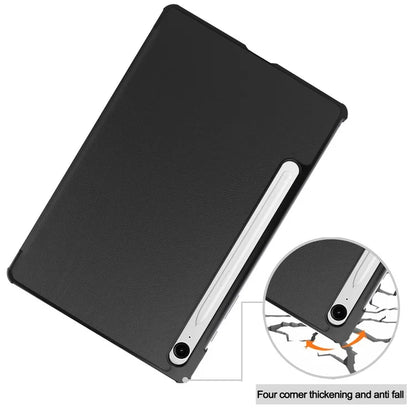 For Samsung Galaxy Tab S9 FE Case Tri-fold Stand PU Leather Tablet Cover