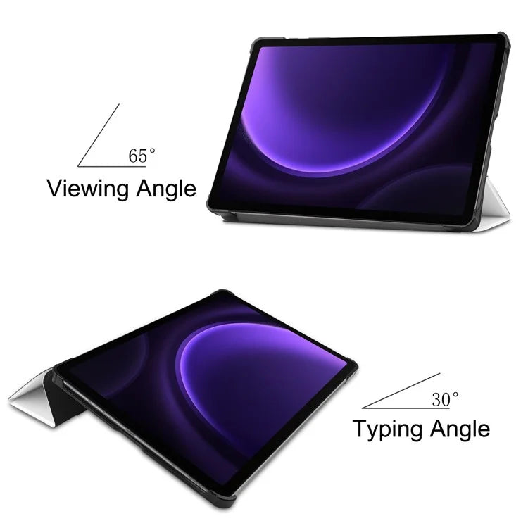 For Samsung Galaxy Tab S9 FE Case Tri-fold Stand PU Leather Tablet Cover