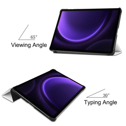 For Samsung Galaxy Tab S9 FE Case Tri-fold Stand PU Leather Tablet Cover