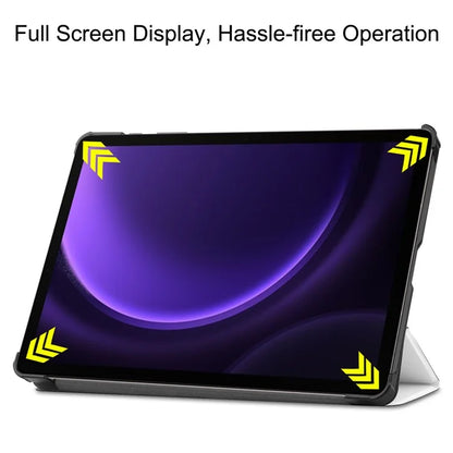 For Samsung Galaxy Tab S9 FE Case Tri-fold Stand PU Leather Tablet Cover