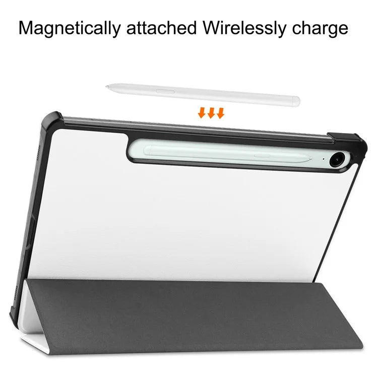 For Samsung Galaxy Tab S9 FE Case Tri-fold Stand PU Leather Tablet Cover