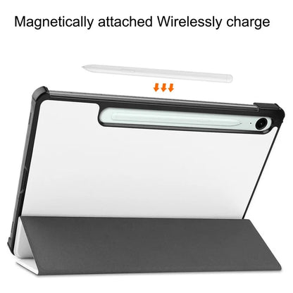 For Samsung Galaxy Tab S9 FE Case Tri-fold Stand PU Leather Tablet Cover