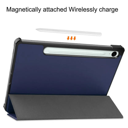 For Samsung Galaxy Tab S9 FE Case Tri-fold Stand PU Leather Tablet Cover