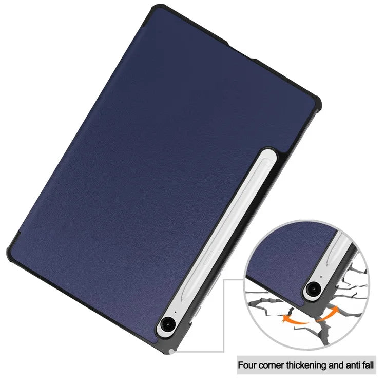 For Samsung Galaxy Tab S9 FE Case Tri-fold Stand PU Leather Tablet Cover