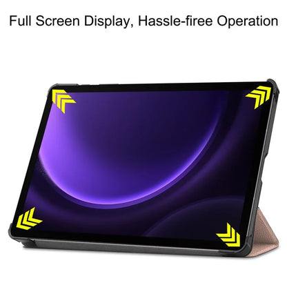 For Samsung Galaxy Tab S9 FE Case Tri-fold Stand PU Leather Tablet Cover