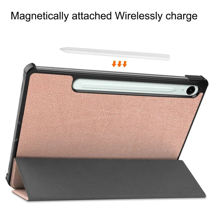 For Samsung Galaxy Tab S9 FE Case Tri-fold Stand PU Leather Tablet Cover