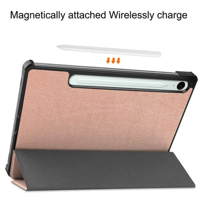 For Samsung Galaxy Tab S9 FE Case Tri-fold Stand PU Leather Tablet Cover