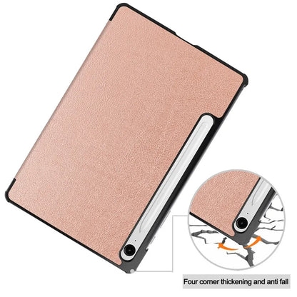 For Samsung Galaxy Tab S9 FE Case Tri-fold Stand PU Leather Tablet Cover