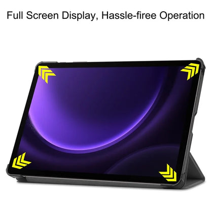 For Samsung Galaxy Tab S9 FE Case Tri-fold Stand PU Leather Tablet Cover