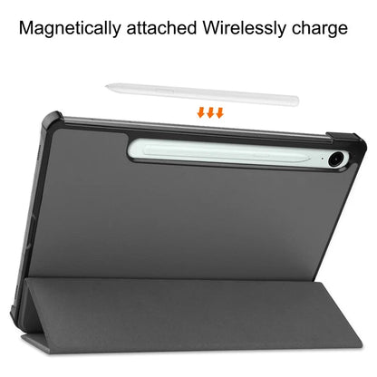 For Samsung Galaxy Tab S9 FE Case Tri-fold Stand PU Leather Tablet Cover
