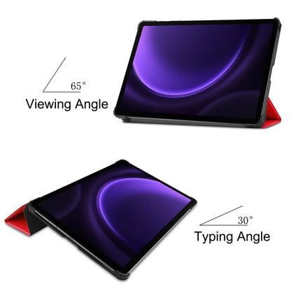 For Samsung Galaxy Tab S9 FE Case Tri-fold Stand PU Leather Tablet Cover
