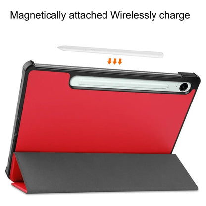 For Samsung Galaxy Tab S9 FE Case Tri-fold Stand PU Leather Tablet Cover