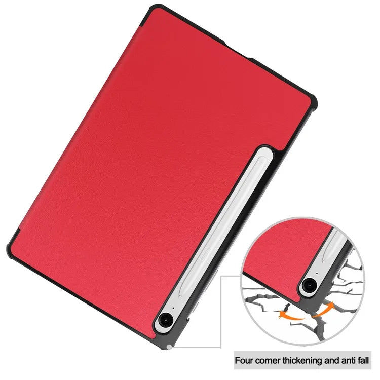 For Samsung Galaxy Tab S9 FE Case Tri-fold Stand PU Leather Tablet Cover