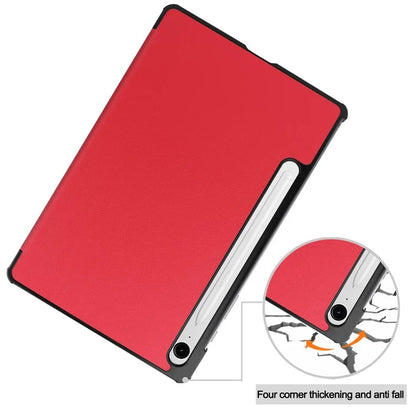 For Samsung Galaxy Tab S9 FE Case Tri-fold Stand PU Leather Tablet Cover