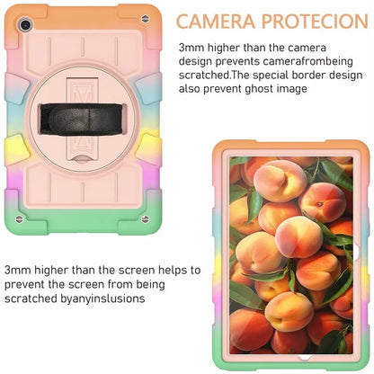 For Samsung Galaxy Tab A9+ Rugged Kickstand Cover TPU+PC Tablet Case with Shoulder Strap