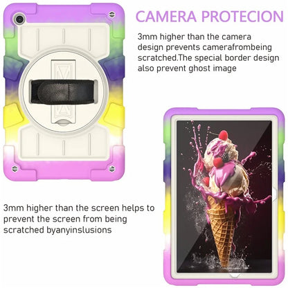 For Samsung Galaxy Tab A9+ Rugged Kickstand Cover TPU+PC Tablet Case with Shoulder Strap