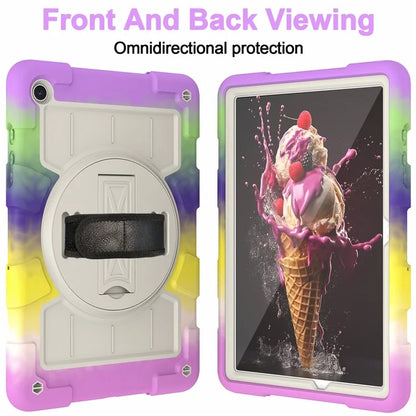 For Samsung Galaxy Tab A9+ Rugged Kickstand Cover TPU+PC Tablet Case with Shoulder Strap
