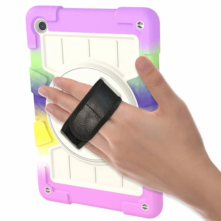 For Samsung Galaxy Tab A9+ Rugged Kickstand Cover TPU+PC Tablet Case with Shoulder Strap